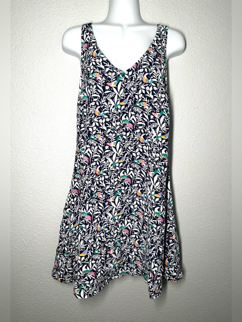NWOT Loft Women’s Criss Cross Back Swing Bird Print Sundress Size Small